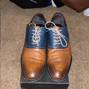 Aston Grey Two-Tone Oxford Shoes